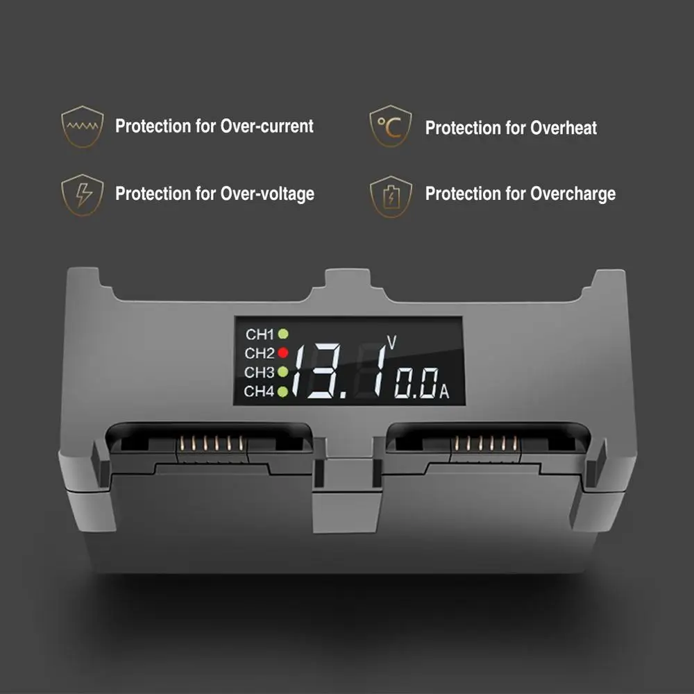 Charger For DJI Spark Drone Fast Charging Hub EU Plug Multi Battery 4 Ports Travel Charger Travel Transport Outdoor Charger UAV