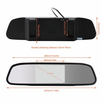 

HD Rear View Camera CCD Accessories Interior Night vision 4.3-Inch Kit