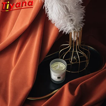 

Luxury Velvet Blackout Curtains for Living Room Pretty Orange Colorful Window Drapes Soft Fabrics Curtain for Bedroom *VT