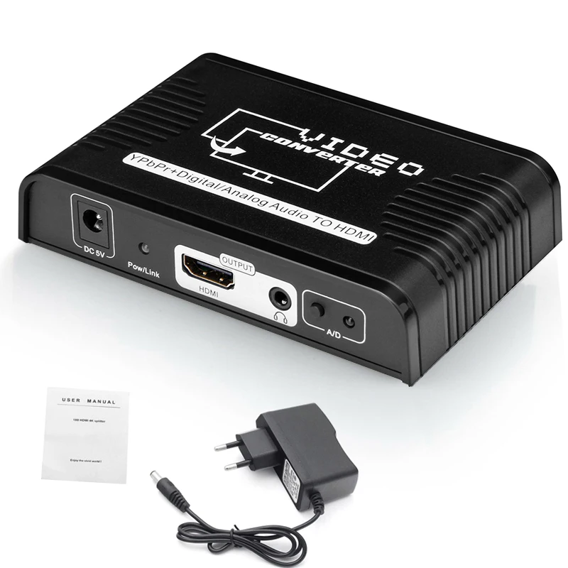 Компонентный видео Ypbpr+ цифровой/аналоговый коаксиальный аудио в HDMI конвертер адаптер для wii PS2 PS3 dvd-плеер к ТВ HD ТВ проектор