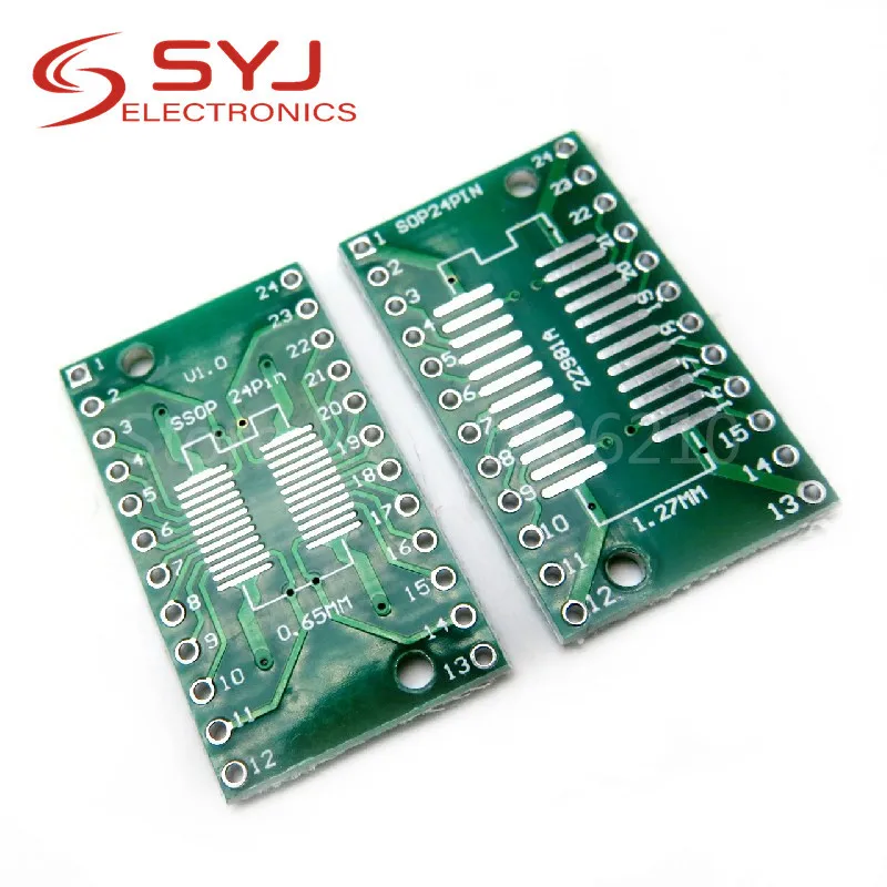 10 шт./лот SOP24 SSOP24 TSSOP24 для DIP24 PCB Pinboard SMD DIP 0 65 мм/1 27 мм до 2 54 DIP-контактный шаг печатной