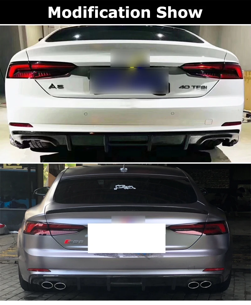 A5 S5 задний спойлер из углеродного волокна задний бампер диффузор для Audi A5 S-line S5 Coupe 4 двери