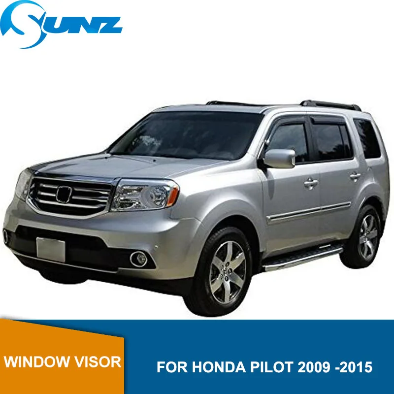 Черные дефлекторы бокового окна, защита от дождя для Honda Pilot 2009 2010 2011 2012 2013, защита от дождя для окон автомобиля SUNZ