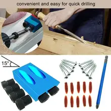 

15 Degree Oblique Hole Locator Angle Drilling Locator Aluminium Woodworking Drill Bits Jig Clamp Kit Guide Wood Hand Tools