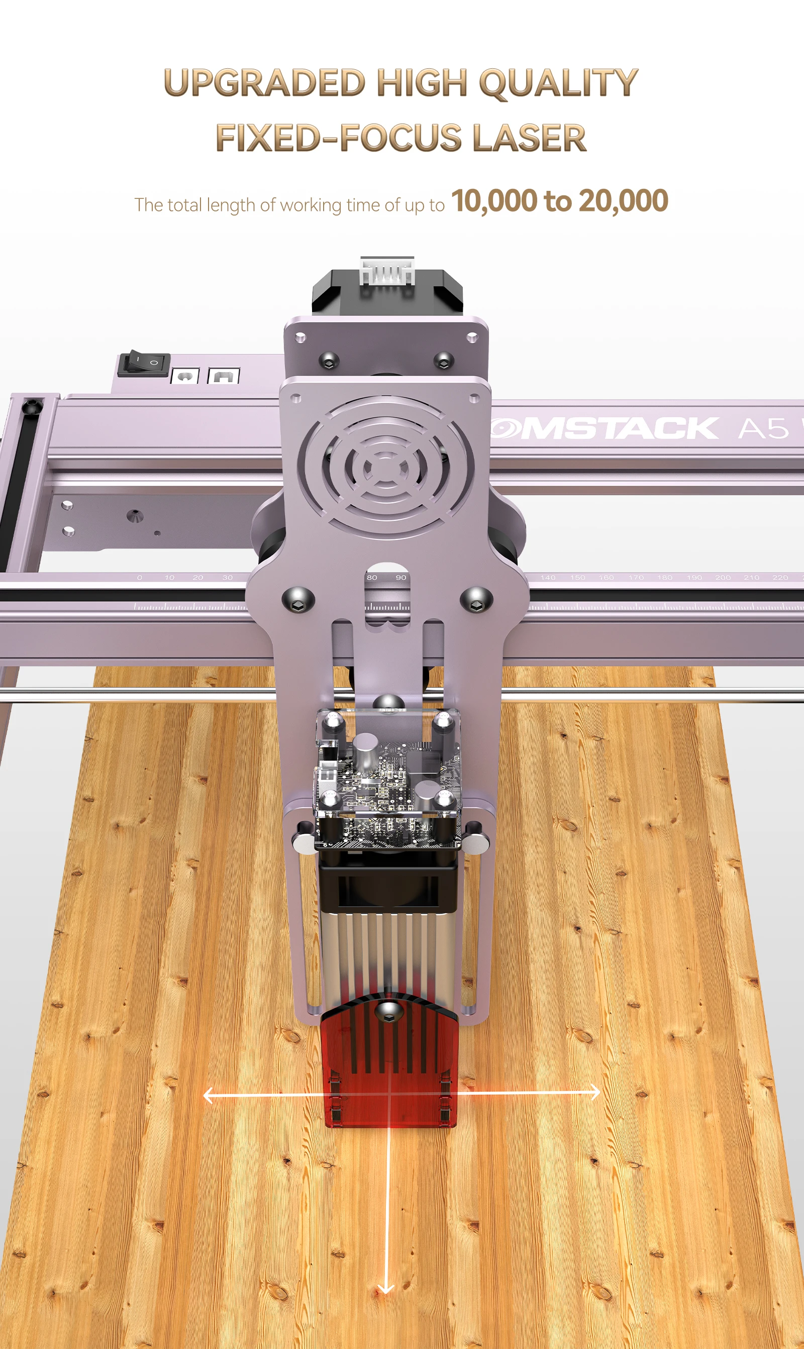 ATOMSTACK A5 Pro 40W Laser Engraver Cutter Compressed Spot Metal Engraving 12mm Wood Cutting 100W CO₂ Laser Effect DIY Logo Mark 3d printers