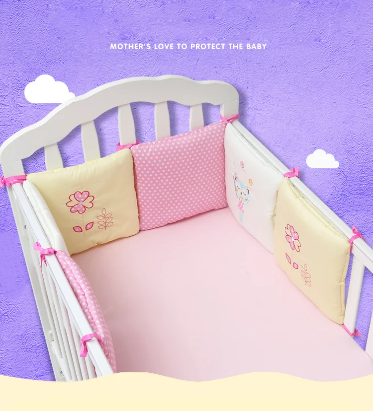 Girly-Baby-Bumper-Crib-Protector-Bed-Cot-Protection-Breathable-Bed-Surrounded-Cushion-Baby-Bumpers-in-The-Crib-30cmx30cmx6pcs-0