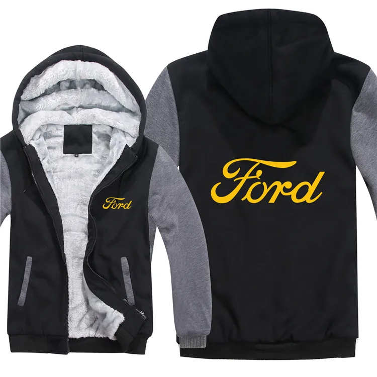as picture Ford толстовки зимняя Мужская модная повседневная шерстяная флисовая толстовка Ford пуловер Мужское пальто - Цвет: as picture