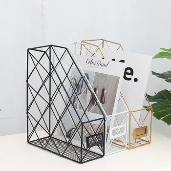 

Ins Nordic Iron Grid File Home Office Storage Frame Work Desktop Rack Holder Magazine Organizer Kitchen Shelf