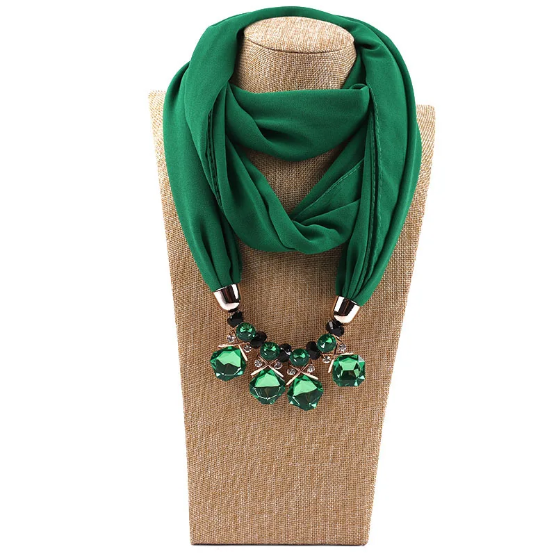 Hcc8c00d5cddd418d861f05bda26d448da Elegant Girl Beads Necklace Pendant Ring Scarf Multi-style Lady Chiffon Solid Scarf Hijabs Muslim Head Scarve Turban Accessories Mallzona