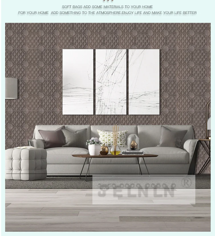 Wallpaper 3d foam wall kitchen moisture-proof mildew wall stickers thickened anti-collision TV background soft package wallpaper