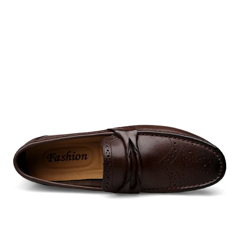 Мужские лоферы из натуральной кожи повседневные кроссовки модная резная обувь