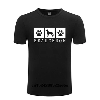 

Men Short Sleeve Novelty Print Beauceron Silhouette Lovely Cartoon T Shirt women