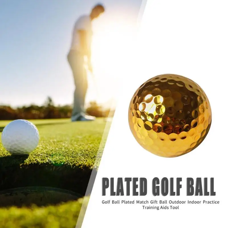 Позолоченный мяч для игры в гольф, Подарочный мяч для занятий в помещении и на открытом воздухе, уникальные тренировочные золотые шары, подарочные принадлежности, учебные принадлежности, инструмент