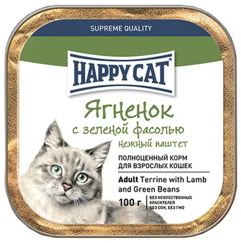 

HAPPY CAT HAPPY CAT for adult cats with lamb pate, herbs and beans 100g