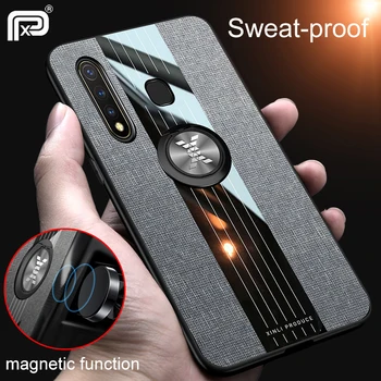 

For VIVO Y19 Case Fabric Cloth Finger Ring Holder Soft Silicone Back Cover For vivo u3 Fundas