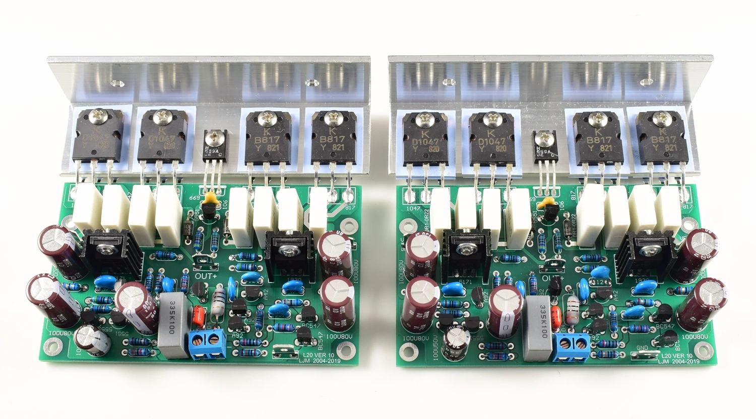 

One Pair L20 VER 10 Stereo Power Amplifier Finished Board 200W 8R With Angle Aluminum