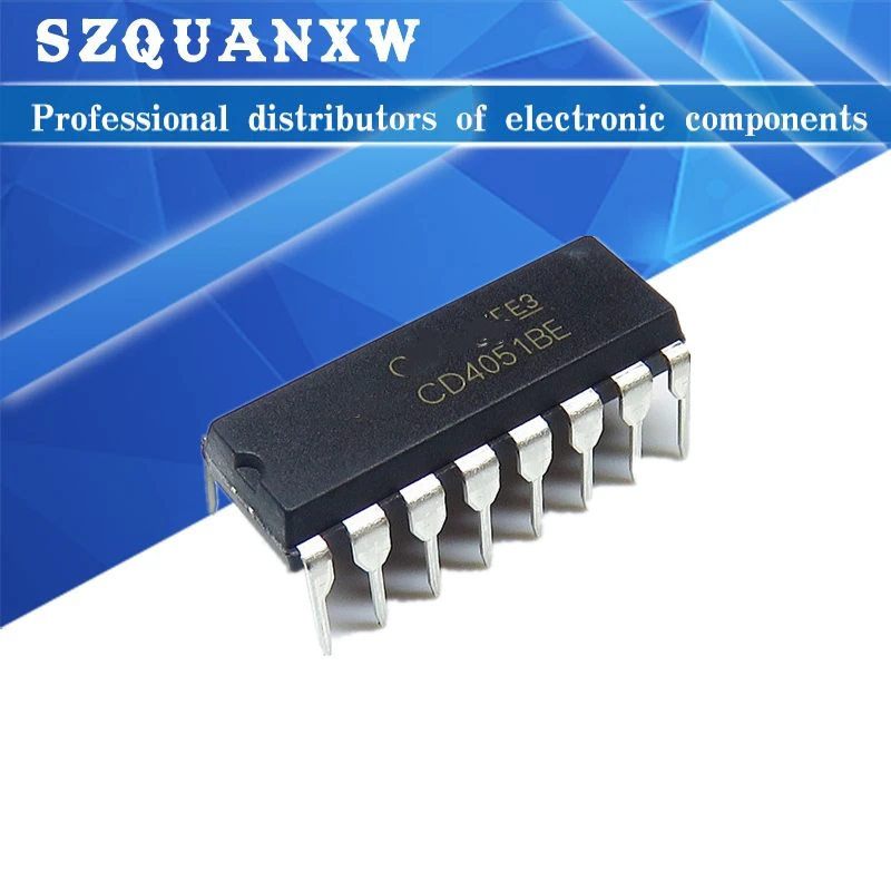 

10 шт. CD4051BE DIP16 CD4051 DIP 4051BE DIP-16 Новый и оригинальный IC