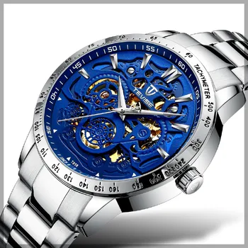 

Hight Quality Fashion Creative hollow Mens Watches Sports Automatic Business Men Mechanical Watch Relogio Masculino T 858