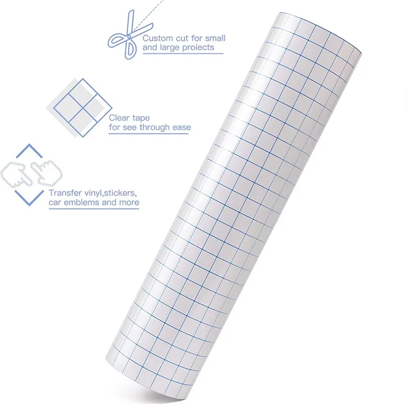 12"X60" HTVRONT Clear Application Transfer Tape Blue Alignment Grid Paper for Wall Glass Car Craft Art Decal Adhesive Vinyl DIY heat transfer vinyl adhesive vinyl adhesive vinyl film vinyl application tape