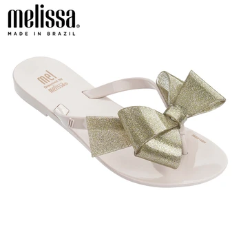 

Melissa Harmonic Bow Adulto Women Jelly Shoes Flat Outside Slippers Sandals 2020 New Women Jelly Flip Flop Melissa Female Shoes
