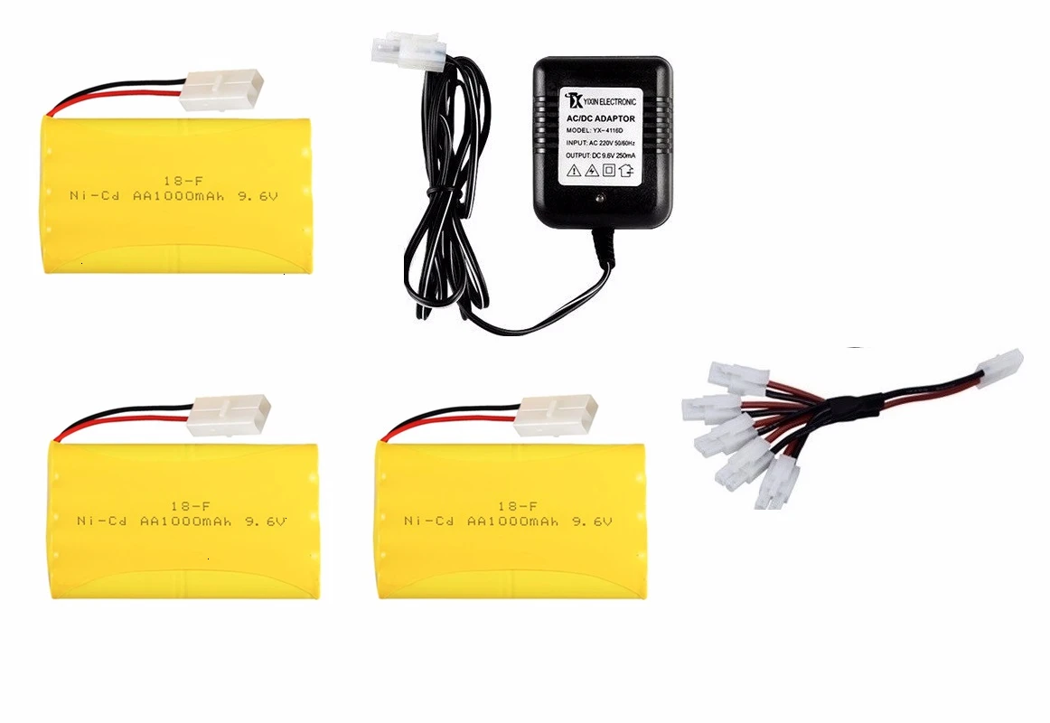 Обновленная батарея 9,6 v 1000mah NiCD+ зарядное устройство для радиоуправляемых игрушек автомобилей танков грузовиков робот-пистолет лодка AA Ni-CD 9,6 v перезаряжаемый аккумулятор - Цвет: розовато-Серый