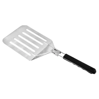 

Anti Slip Folding Handle Portable Cutter Stainless Steel Home Pizza Peel Hanging Hole Transfer Bread Cake Bakeware Leaky Spatula