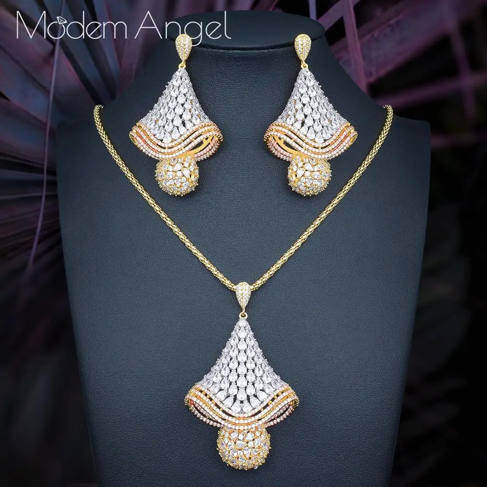 ModemAngel роскошный нежный колокольчик кубический циркон нигерийское ожерелье