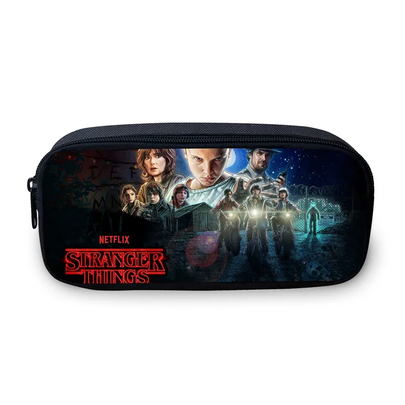 VEEVANV девушки мультфильм косметички дизайн Stranger Thing пенал для мальчиков-подростков, 3D печать пенал для ручек Женская сумочка для косметики - Цвет: Кофе