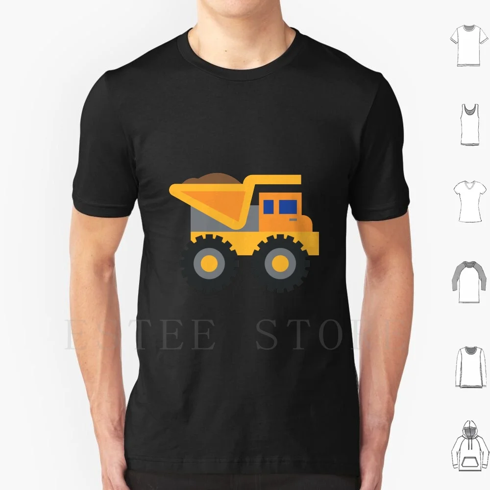 Maglietta Gialla Dell'Autocarro Con Cassone Ribaltabile Fai Da Te Di Grandi Dimensioni 100% Cotone Driver Costruzione Camion Conducente Dumper Lavoro 