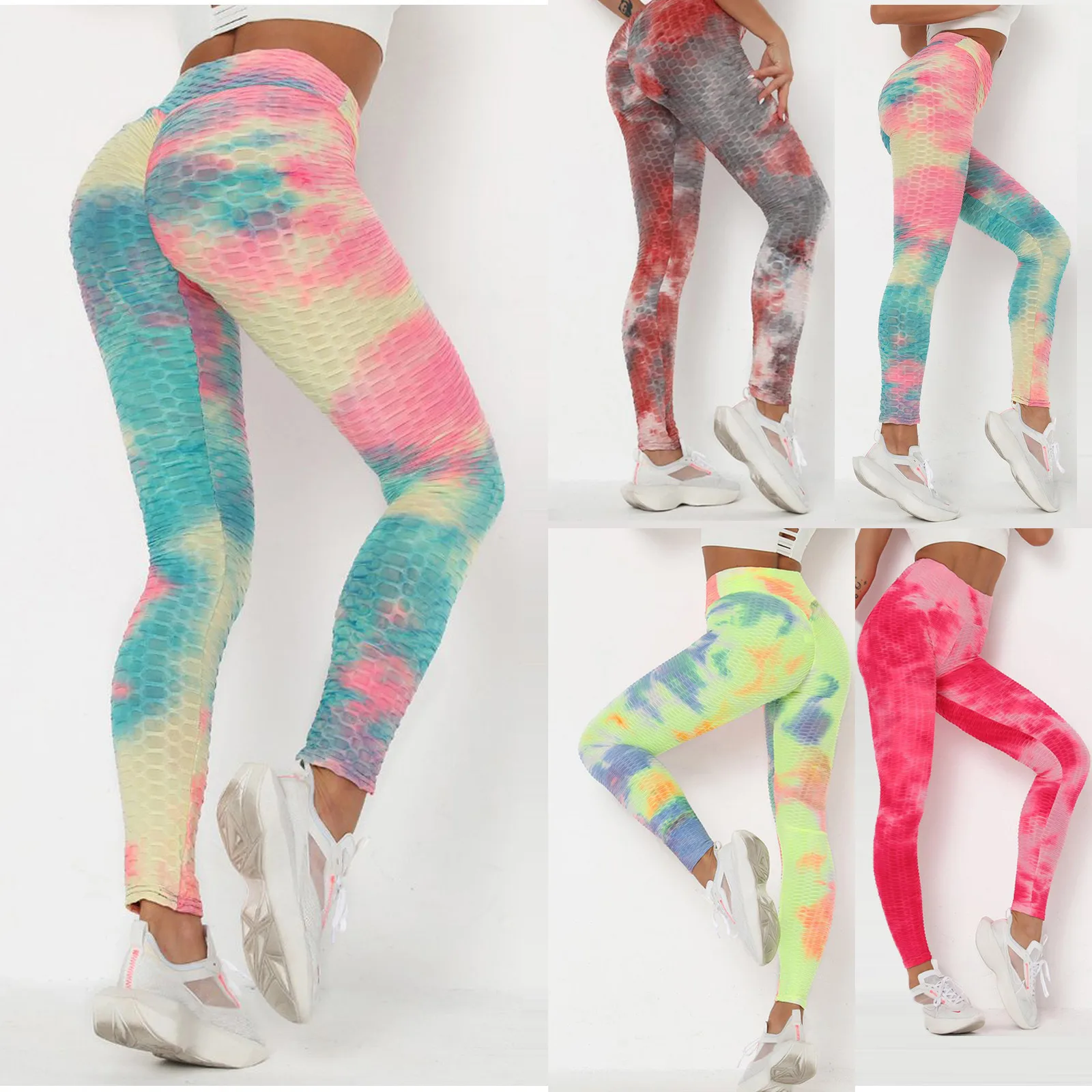Pantalones góticos con tinte de tinta para mujer, mallas finas y de realce de cadera para ejercicio, Fitness, 4 #