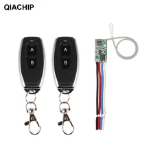 Qiachip 433mhz dc 3.6 v 6 v 12 v 24 v 1ch rf relé sem fio rf interruptor de controle remoto led controlador da lâmpada micro receptor transmissor