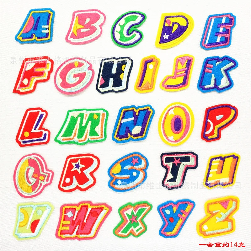 

100 шт./лот маленькие термоклейкие патчи с вышивкой для одежды, буквы, значки, Мультяшные наклейки, Швейные аксессуары