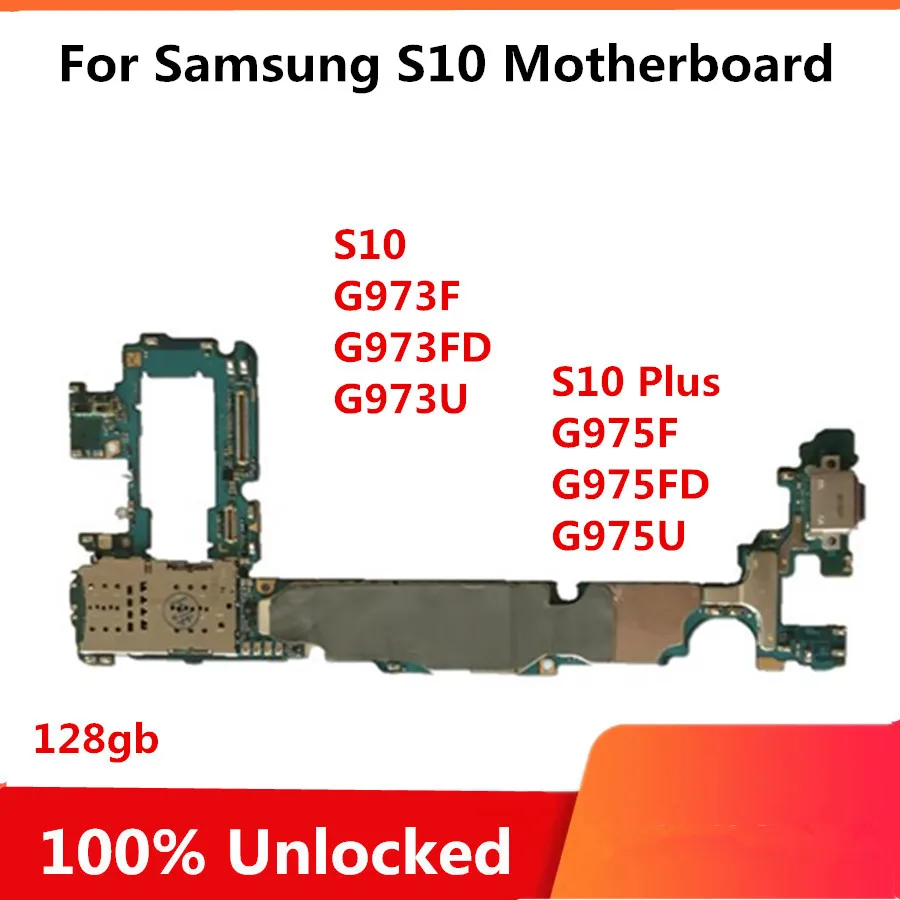 Для samsung Galaxy S10/S10 Plus/S10E материнская плата G975F G975FD G975U G973F G973FD G973U оригинальная разблокированная материнская плата