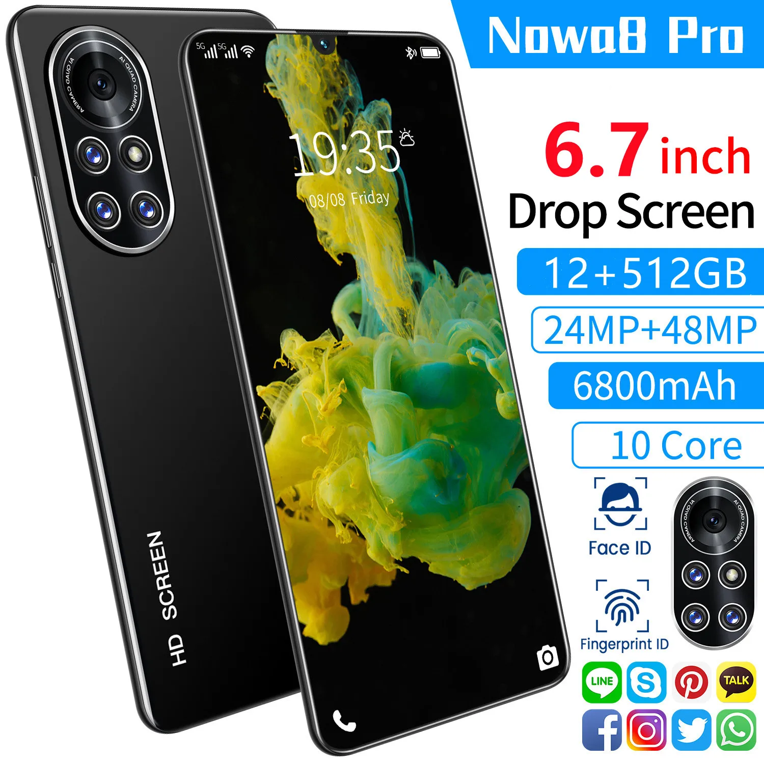 Оригинальный смартфон Nowa8 Pro Новое поступление 2021 12 Гб ОЗУ 512 ПЗУ на Android HD-камера