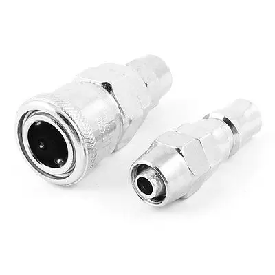 

Pneumatic Pipe Fittings Straight Air Quick Coupler Silver Tone SP + PP30