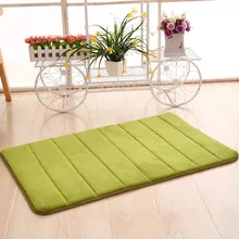 Tapis de salle de bain en velours de corail, 1.6cm, en coton à mémoire de forme, pour porte d'entrée, de sol pour cuisine, absorbant