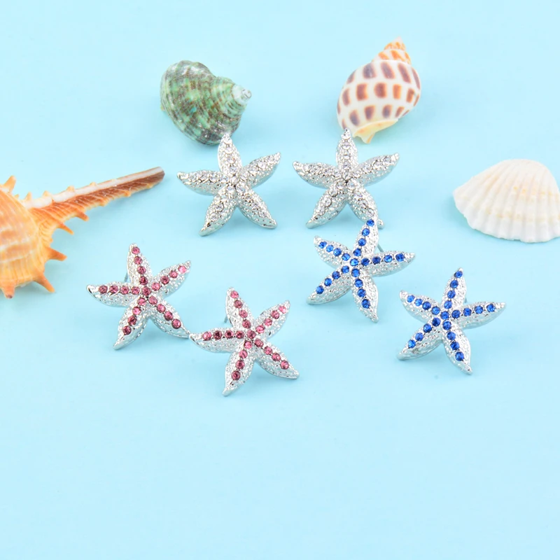 SINLEERY милые дизайнерские серьги гвоздики в виде морской звезды и синие розовые