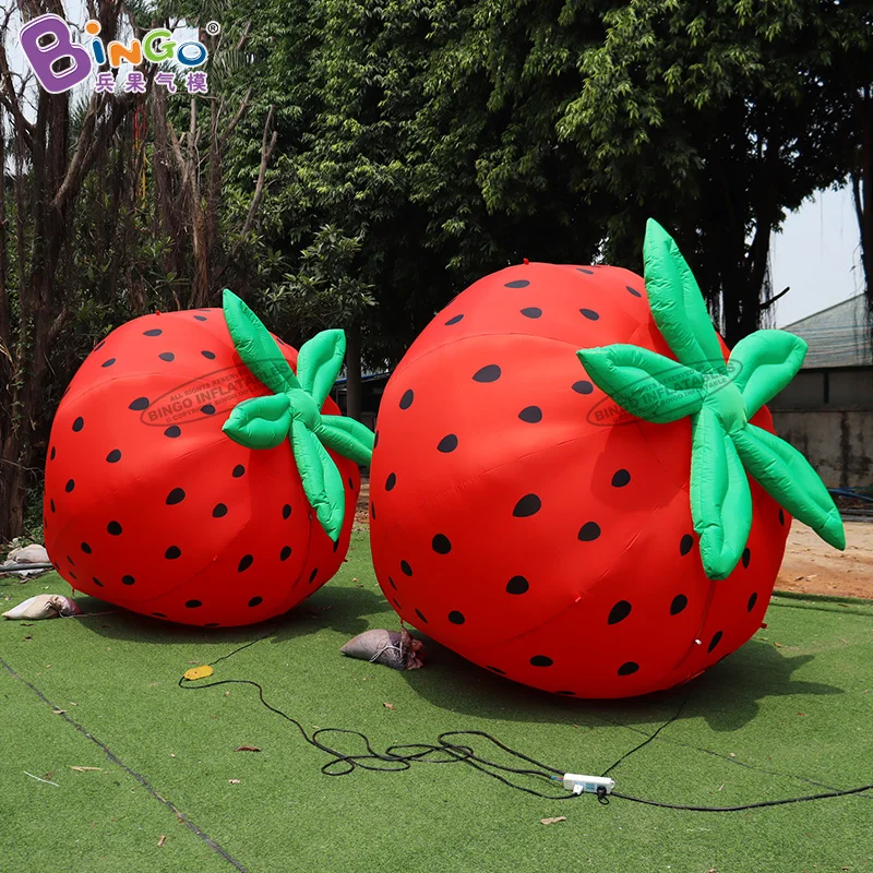 Customized 2.5M Length Inflatable Strawberry Model For Event / Giant fruit Balloons For Yard Decoration - BG-Z0226 3