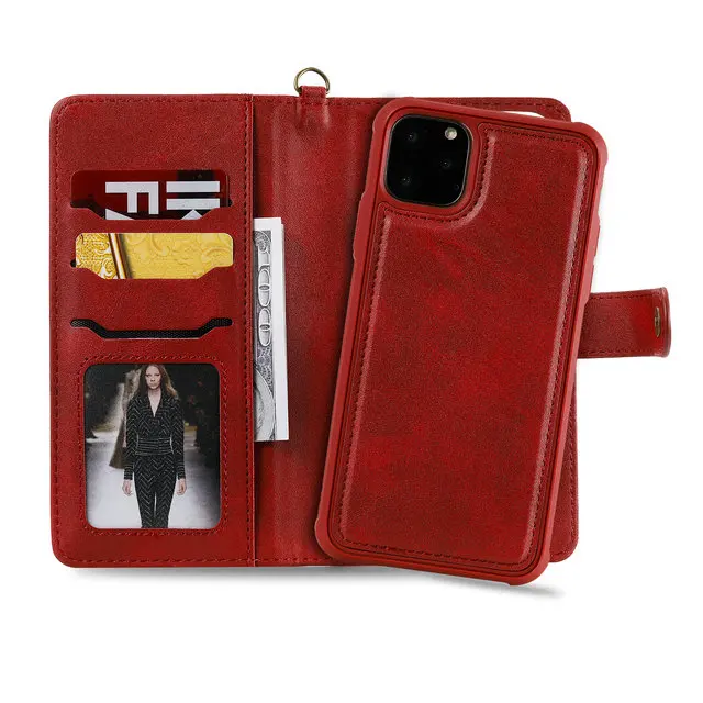 Многофункциональный съемный твердый флип для Coque iPhone11 Pro Max Роскошный чехол кошелек для iPhone 11 Pro Max чехол iPhone11 11Pro