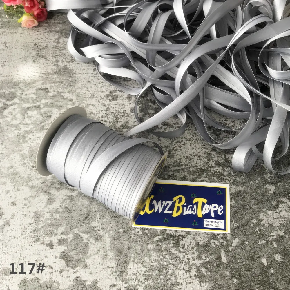 25yards/roll Polyester 5/8&quot(15mm) Satin Bias Tape Binding Solid Color For DIY Garment Sewing And Trimming | Дом и сад