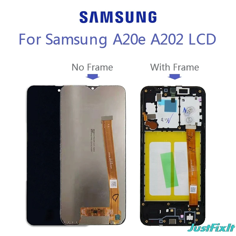 Экран для samsung Galaxy A20e A202 A202F A202DS ЖК-дисплей кодирующий преобразователь сенсорного экрана в сборе
