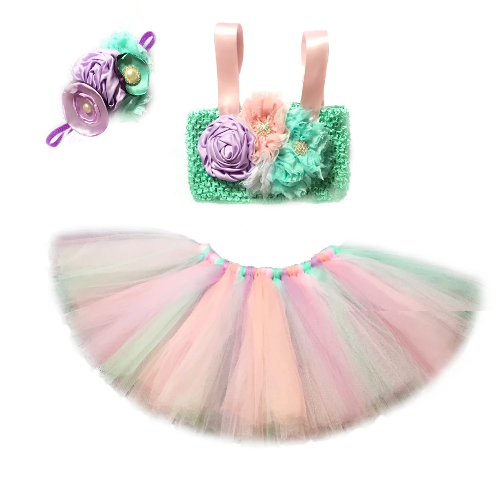 

Princess Mermaid Tutu Dress Outfit for Baby Girls Sea-maid Birthday Party Costumes Toddler Kids Photo Shoot Tutus Skirt Set 1-8Y