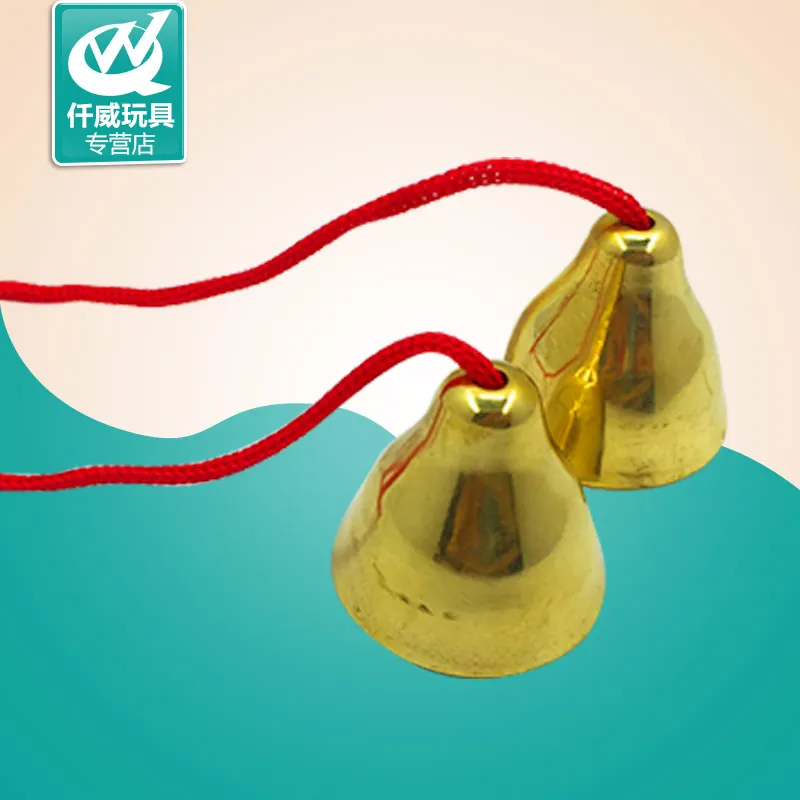 Olympic Percussion Instrument Music Teaching Aids with Drawstring Copper Handle Finger Cymbals Bell Shake Clock CHILDREN'S Early