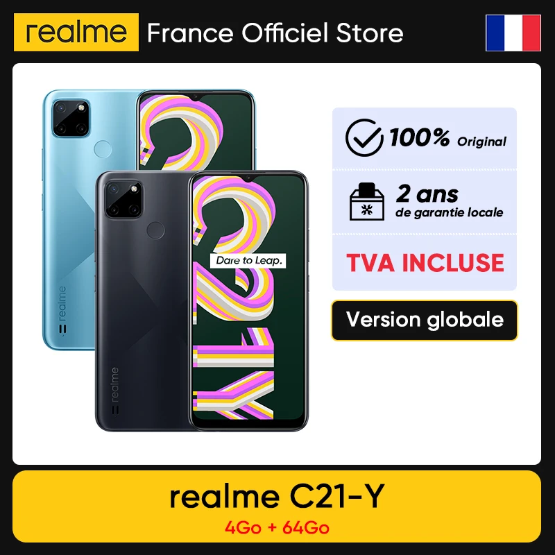 Смартфон realme C21Y 4 + 64 ГБ дисплей 6 5 дюйма тройная камера 13 МП с искусственным