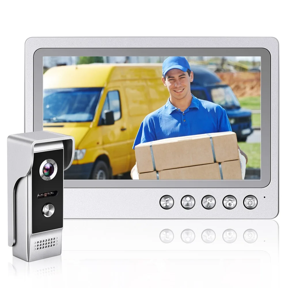 Видео проводной дверной звонок домофонный дверной звонок, с 9 "внутренний ЖК-монитор, открытый 700VTL цифровая камера, поддержка