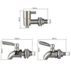 Bar Beverage Wine Barrel Faucet Drink Dispenser Tap Spigot Water 304 Stainless Steel Coffee Juice Taps Silver 12mm 16mm 6
