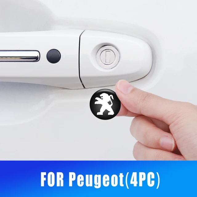 4PC 20mm Car Lock  Keyhole Stickers Decoration Protection For Peugeot 4008 308 408 5008 508 301 3008 2008 107 208 Car Stickers