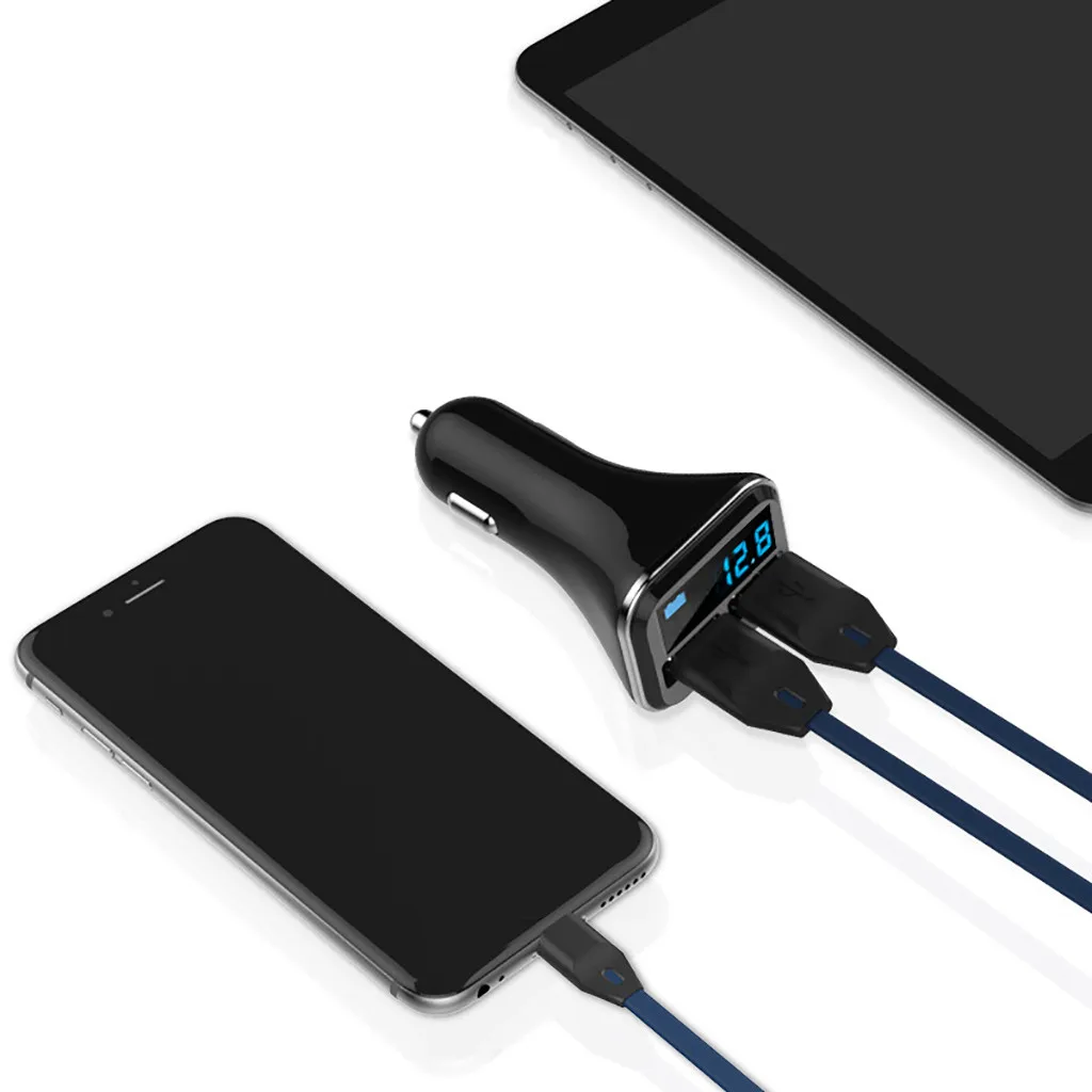 4.8A устройство для автомобиля с двумя портами USB Зарядное устройство 2 порта светодиодный Дисплей низкая Напряжение Предупреждение прикуривателя быстро Автомобильный держатель для телефона на Зарядное устройство автомобиля Зарядное устройство для телефона