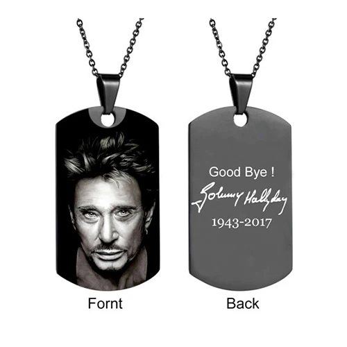 Black 36mm tag Ожерелье с именем Джони Халлидей, на заказ, сердце, ID тег, хип-хоп, персонализированная цепочка из нержавеющей стали, золото, серебро, для женщин и мужчин, ювелирные изделия - Окраска металла: Black 36mm tag