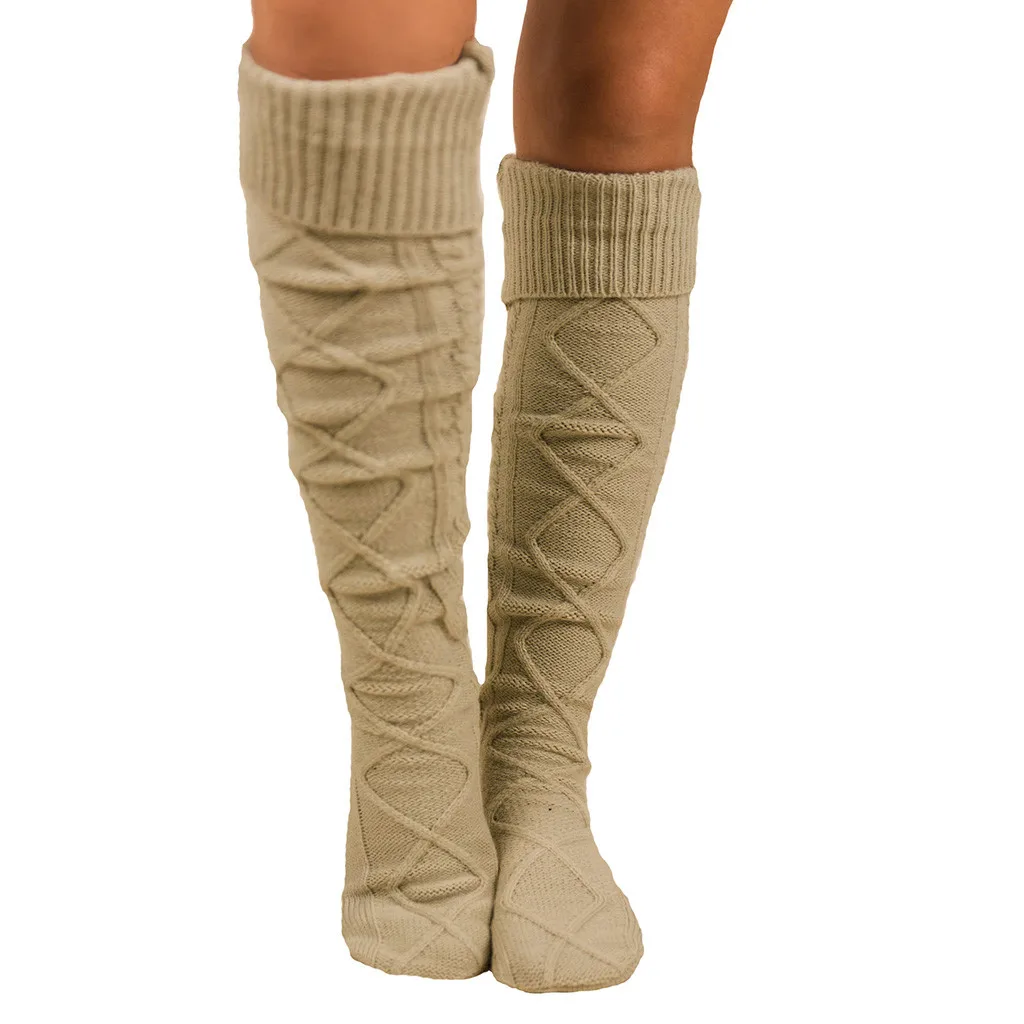 Женские вязаные длинные носки для девочек, женские зимние плотные теплые Гольфы выше колена, сексуальные гольфы, подарок medias